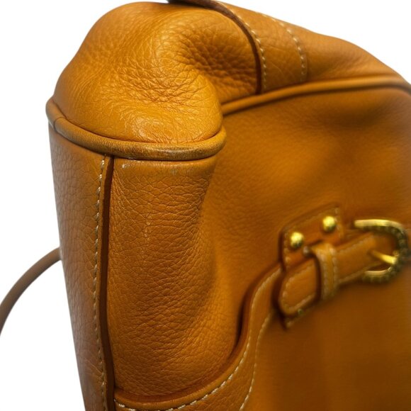 Y2K Vintage Dooney & Bourke Marchesa Cognac Pebble Leather Satchel Shoulder Bag - Picture 3 of 13